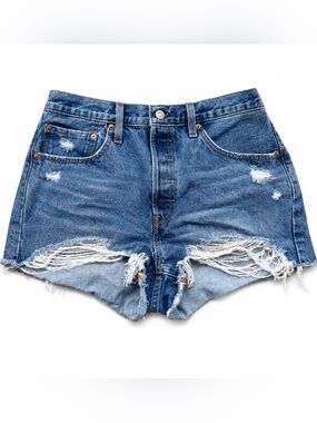 Levi’s 501 Distressed Cut-Off Blue Jean Shorts